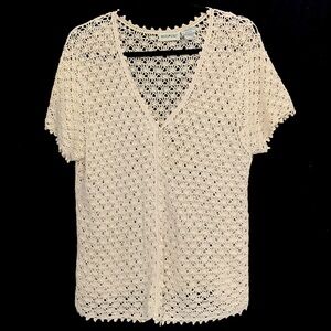 White Stag Crochet Cotton Blend Cardigan